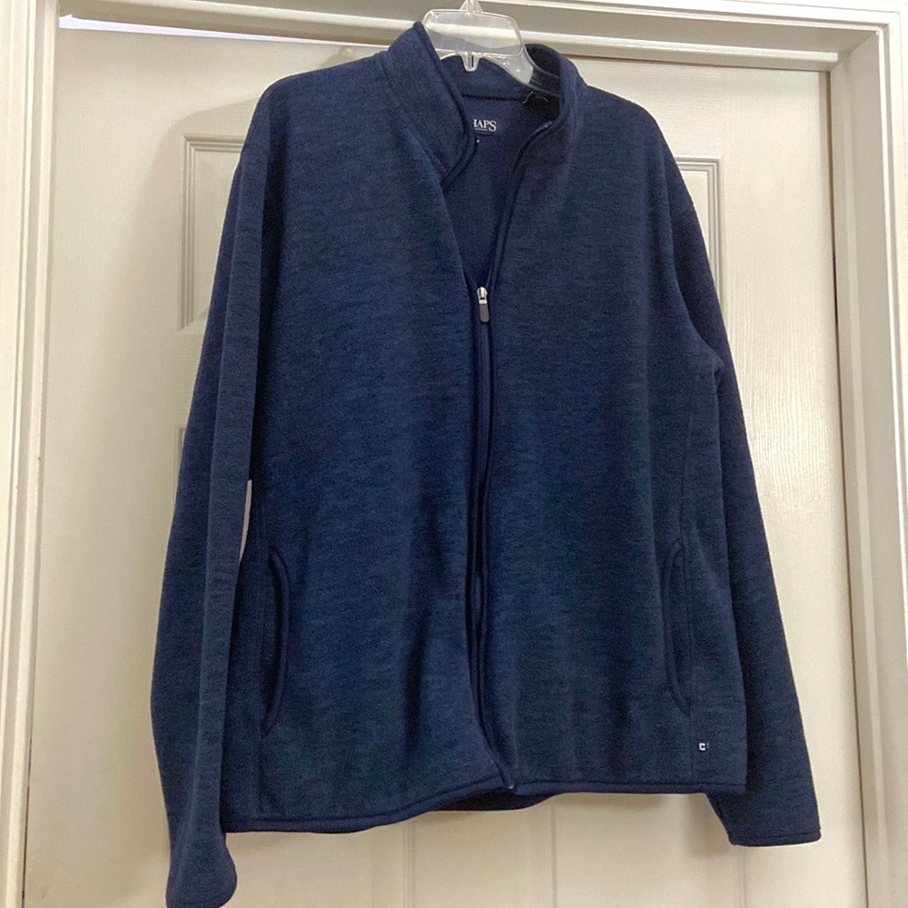 CHAPS Navy zip up pullover